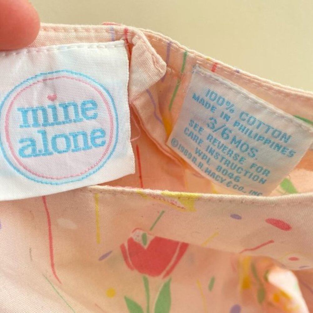 Vintage Mine Alone Pink Floral Jumpsuit 3-6 Months - Picture 6 of 10